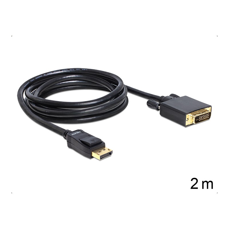 006214 Nouveau 2 m DisplayPort mâle vers DVI-D 24+1 Mâle Vidéo Numérique Câble Doré 